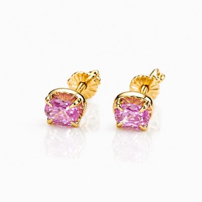 Aros Oro 18K con Circón Suizo Rosa de Francia