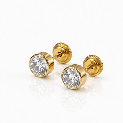 aros de bebe punto de luz 18k